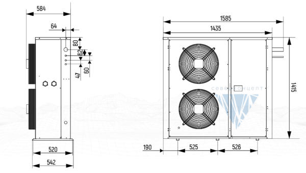 Компрессорно-конденсаторный блок CCB335 YF80 Intercold